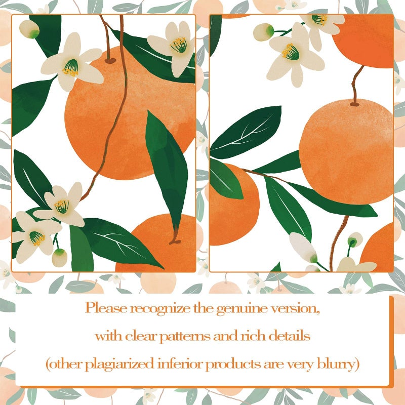 Lifeel Orange Shower Curtain, Allover Fruits Round Citru Pattern Design Waterproof Fabric Bathroom Curtains Set with 12 Hooks, Orange Green 72Ã—72 inch - Image 5